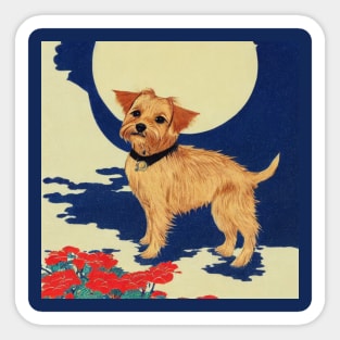 Just A Vintage Girl Who Loves My Kawaii Norfolk Terrier Dog Puppy Mom Sticker